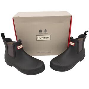 Hunter Black Original Waterproof Chelsea Rain Boots 6
